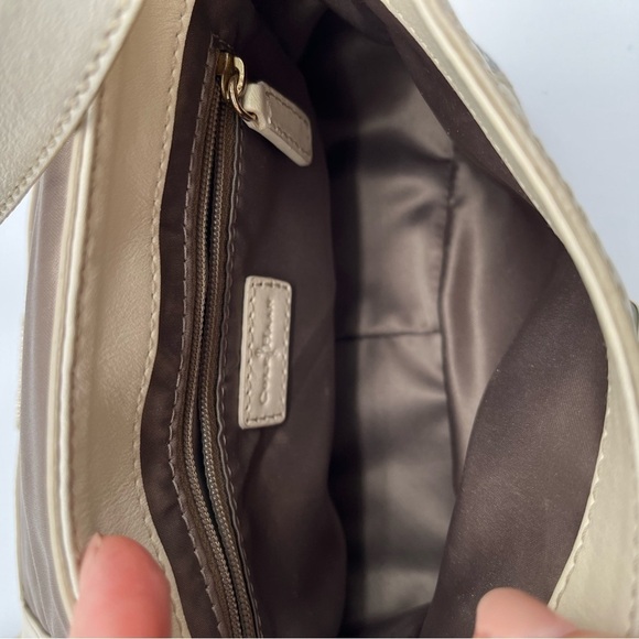 Cole Haan Cream Python Snake Turn Lock Small Crossbody Bag BLEMISH - Picture 9 of 10